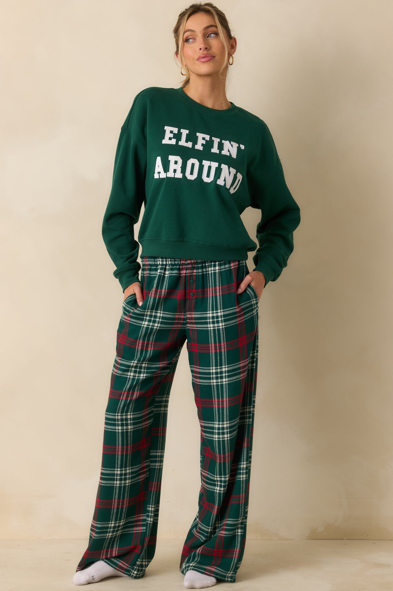 Z Supply Mistletoe Green Festive Holiday Sweatshirt