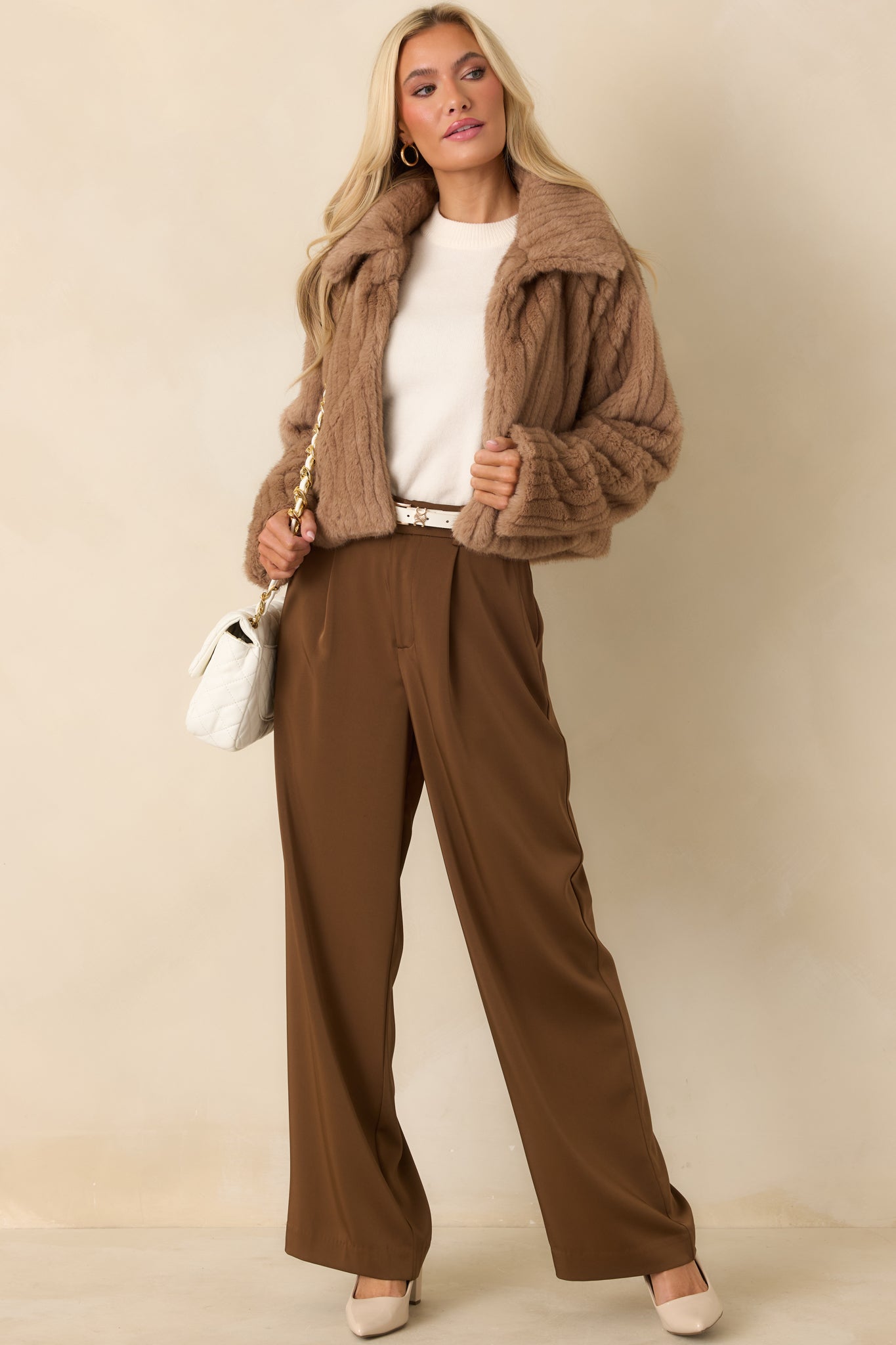 Warm Regards Mocha Brown Faux Fur Jacket