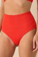 MINKPINK Scarlett Flame Red High Waisted Bikini Bottoms
