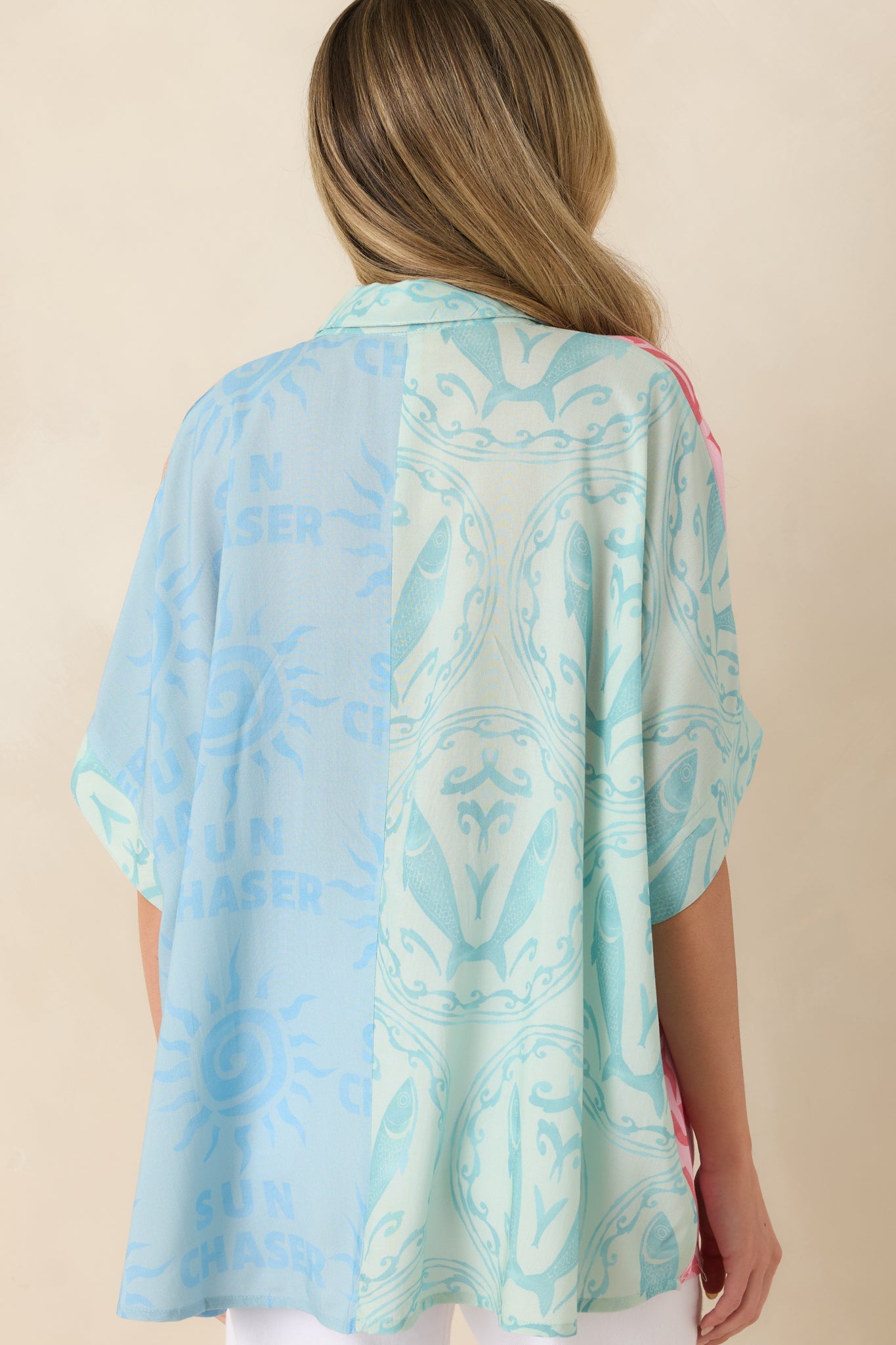 Sun Chaser Multi Colorblock Button-Up Top