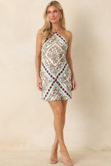 MINKPINK Reese Multi Floral Halter Mini Dress