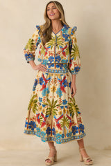Aylaya Geneva Multi Cotton Tiered Maxi Skirt