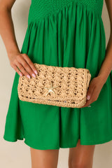 Salt Air Style Natural Raffia Starfish Accent Clutch