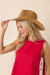 Not My First Rodeo Tan Woven Cowboy Hat