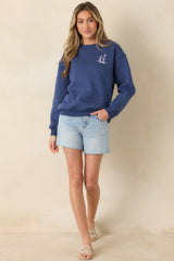 Nantucket Sailing Club Washed Navy Blue Crewneck Sweatshirt