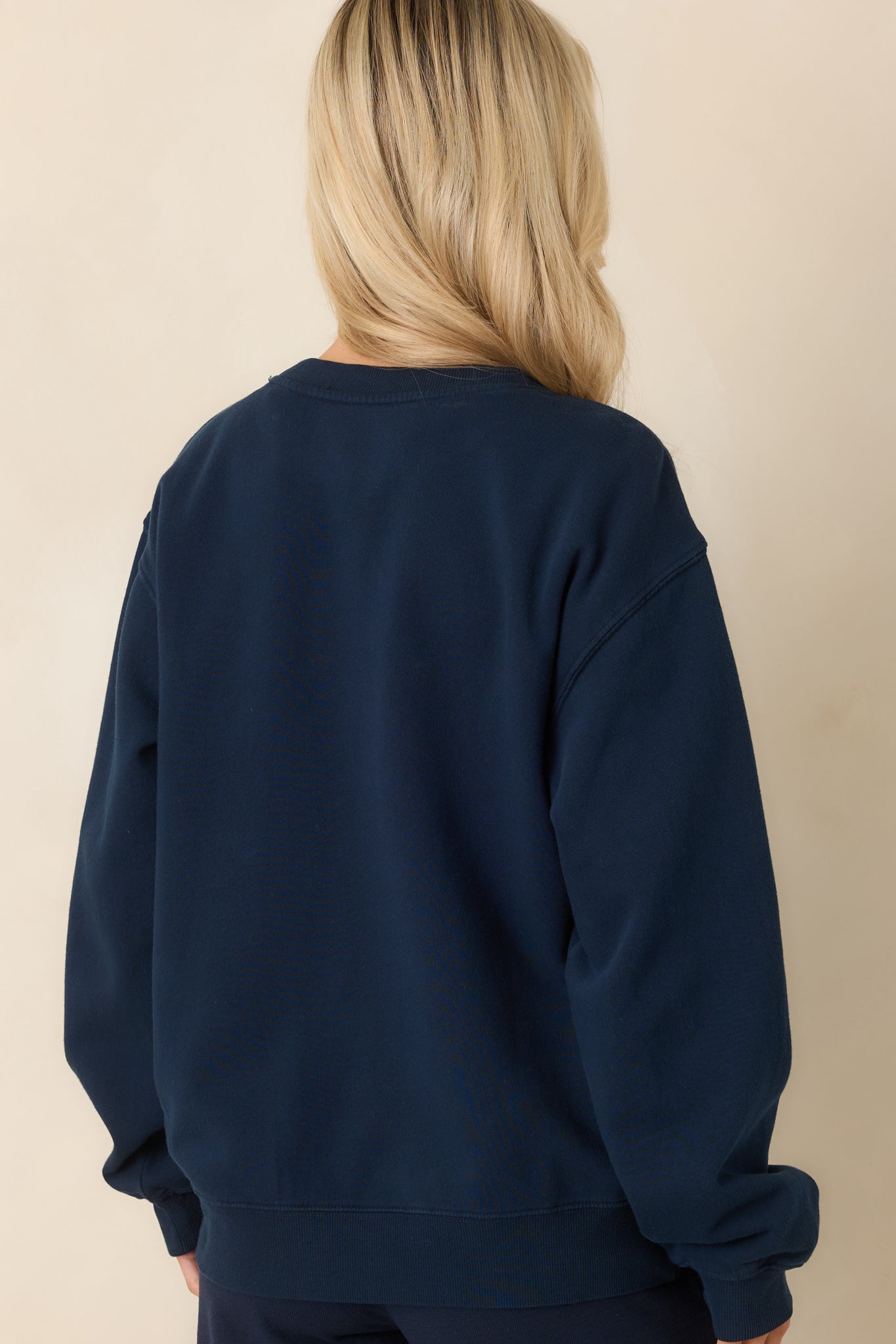 Z Supply Navy Blue Cotton Yachty Boyfriend Sweatshirt