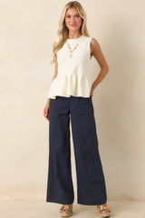 Hit The Mark Navy Wide Leg Pants