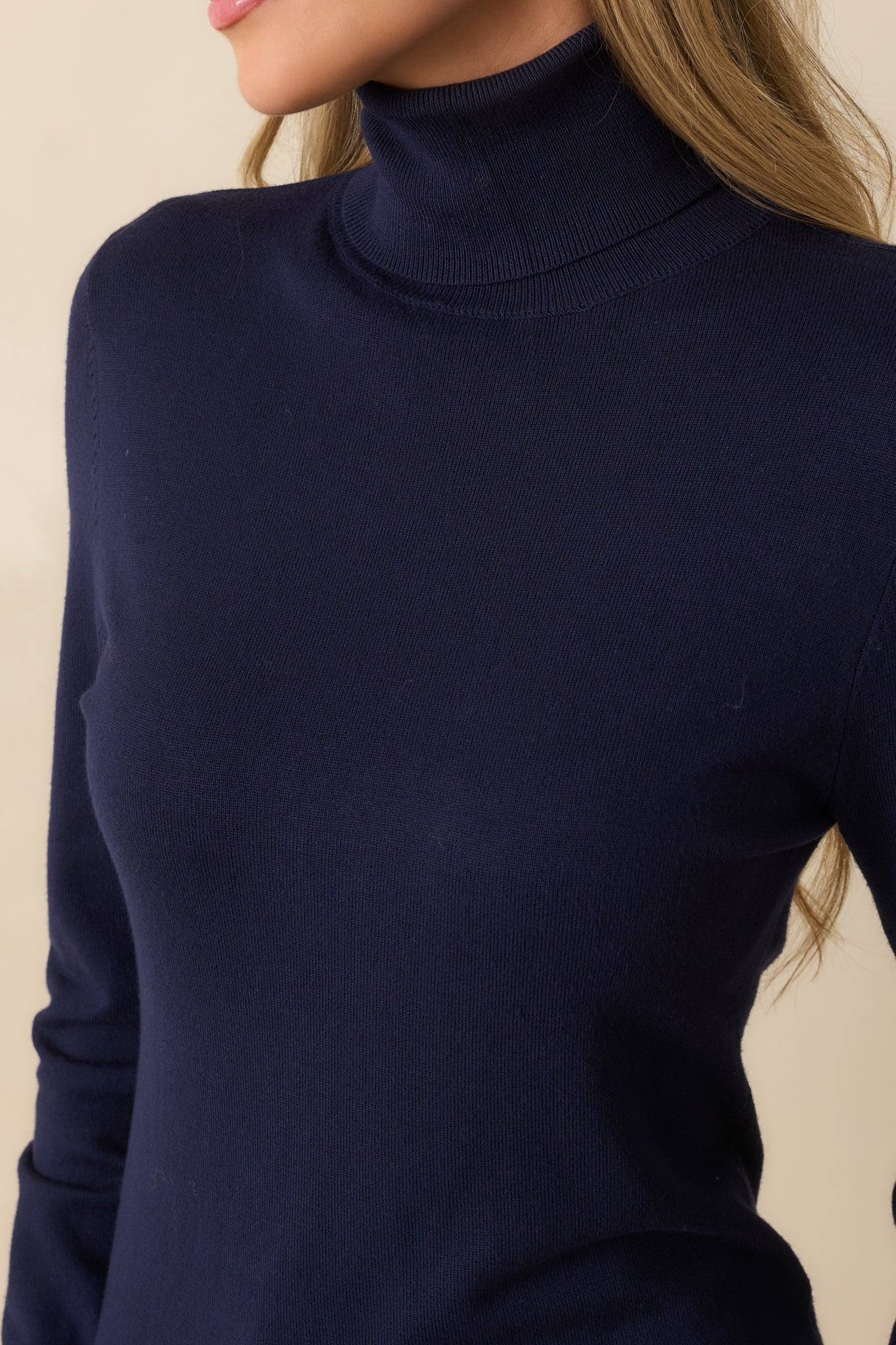 Comfortable Charm Navy Turtleneck Sweater