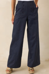 Hit The Mark Navy Wide Leg Pants