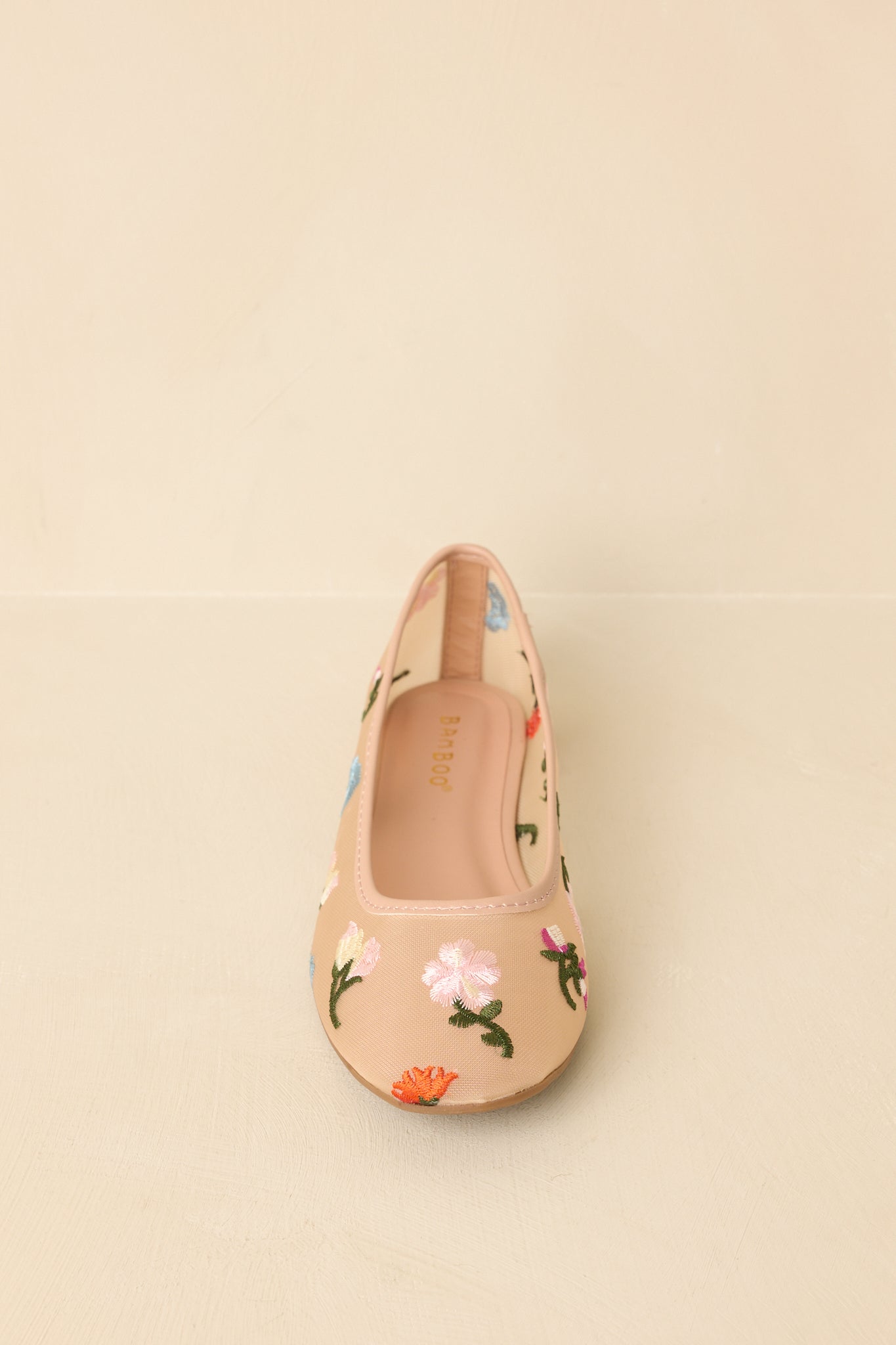 Petal Soft Nude Multi Floral Mesh Ballet Flats
