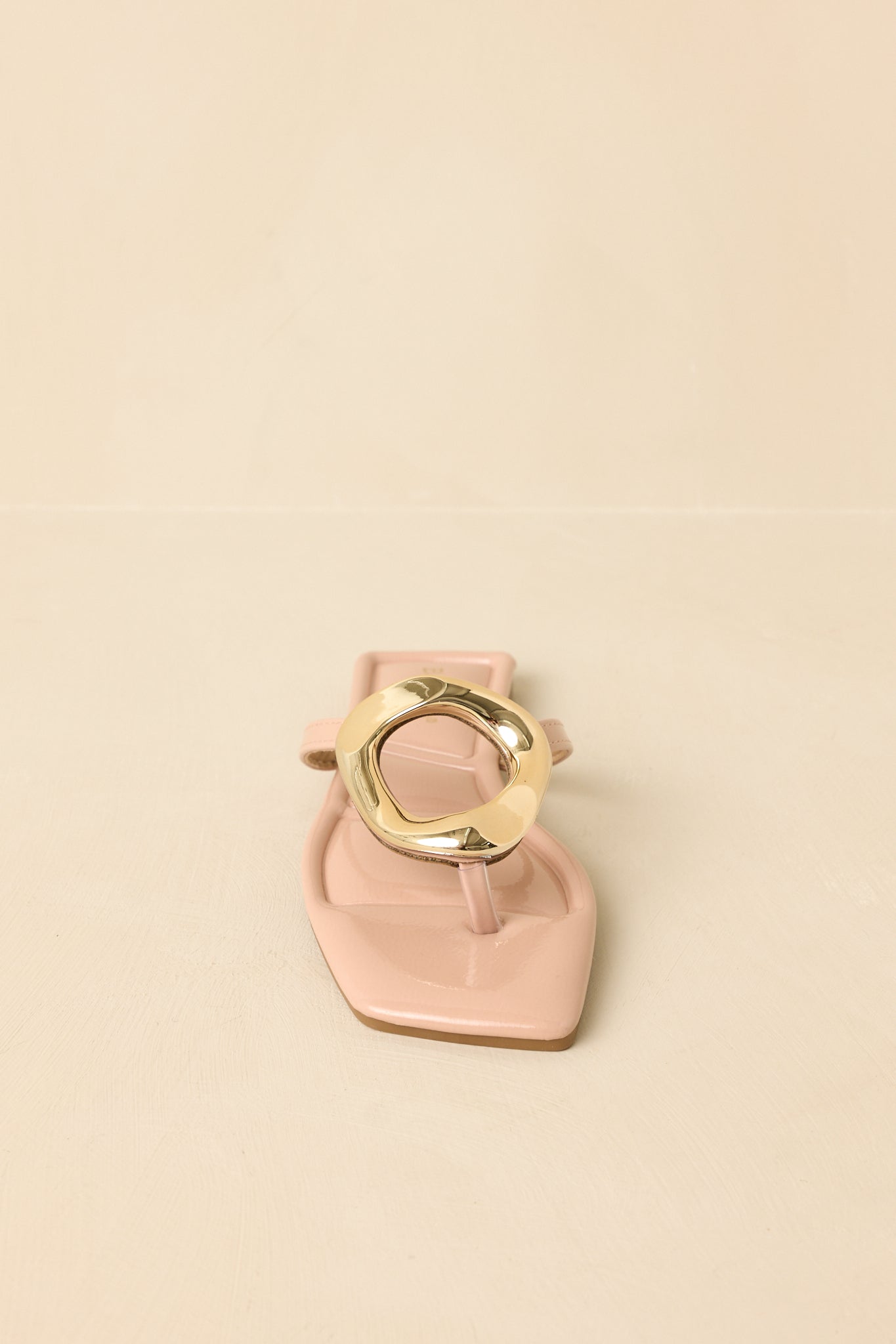 Riviera Glow Nude Patent Gold Accent Sandals