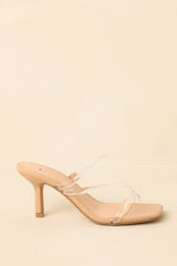 Let Me Make It Clear Nude Clear Strap Heels