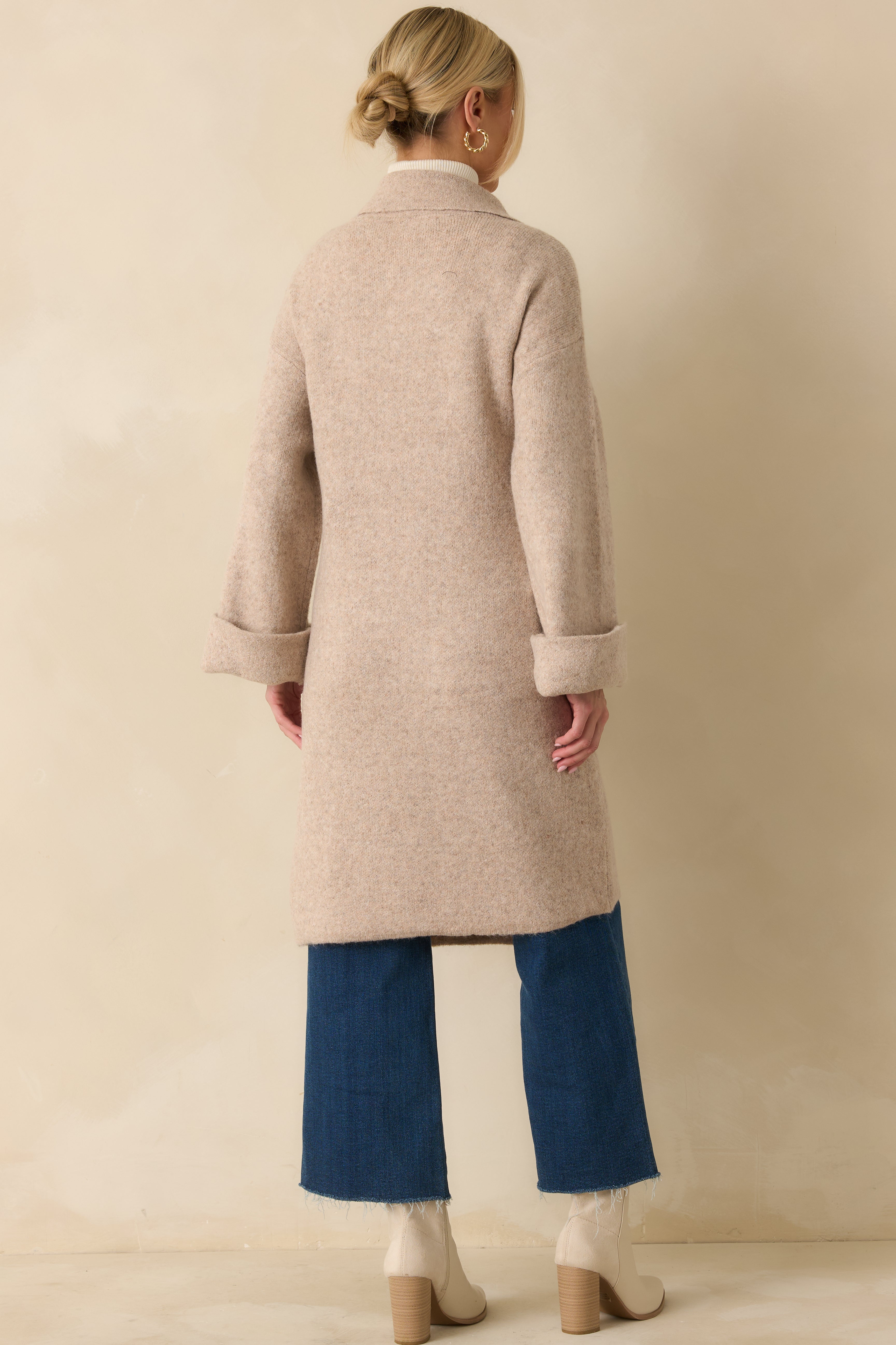 Softly Stated Oatmeal Knit Longline Cardigan