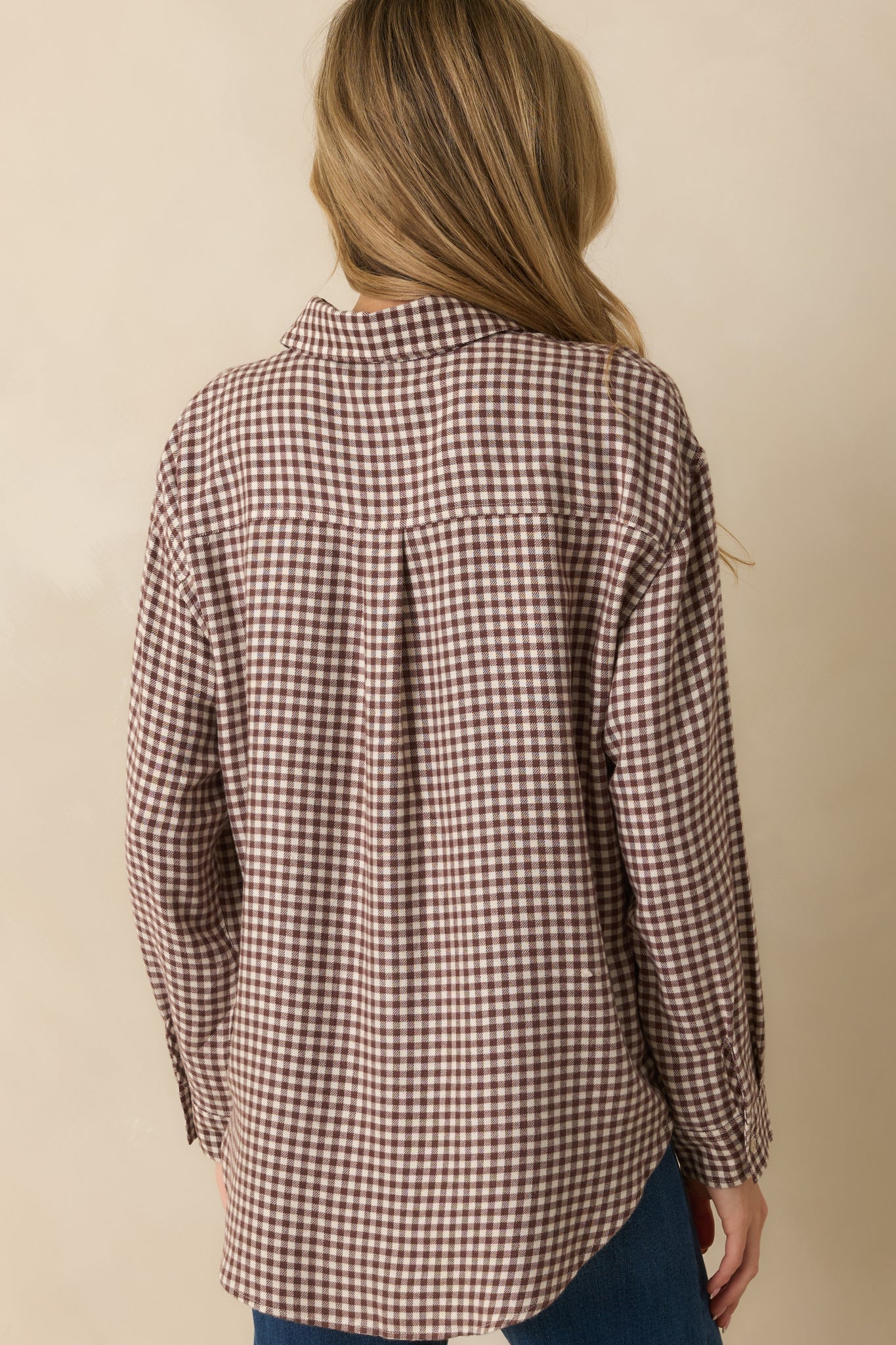 Z Supply Chocolate Brown River Plaid Button Up Top