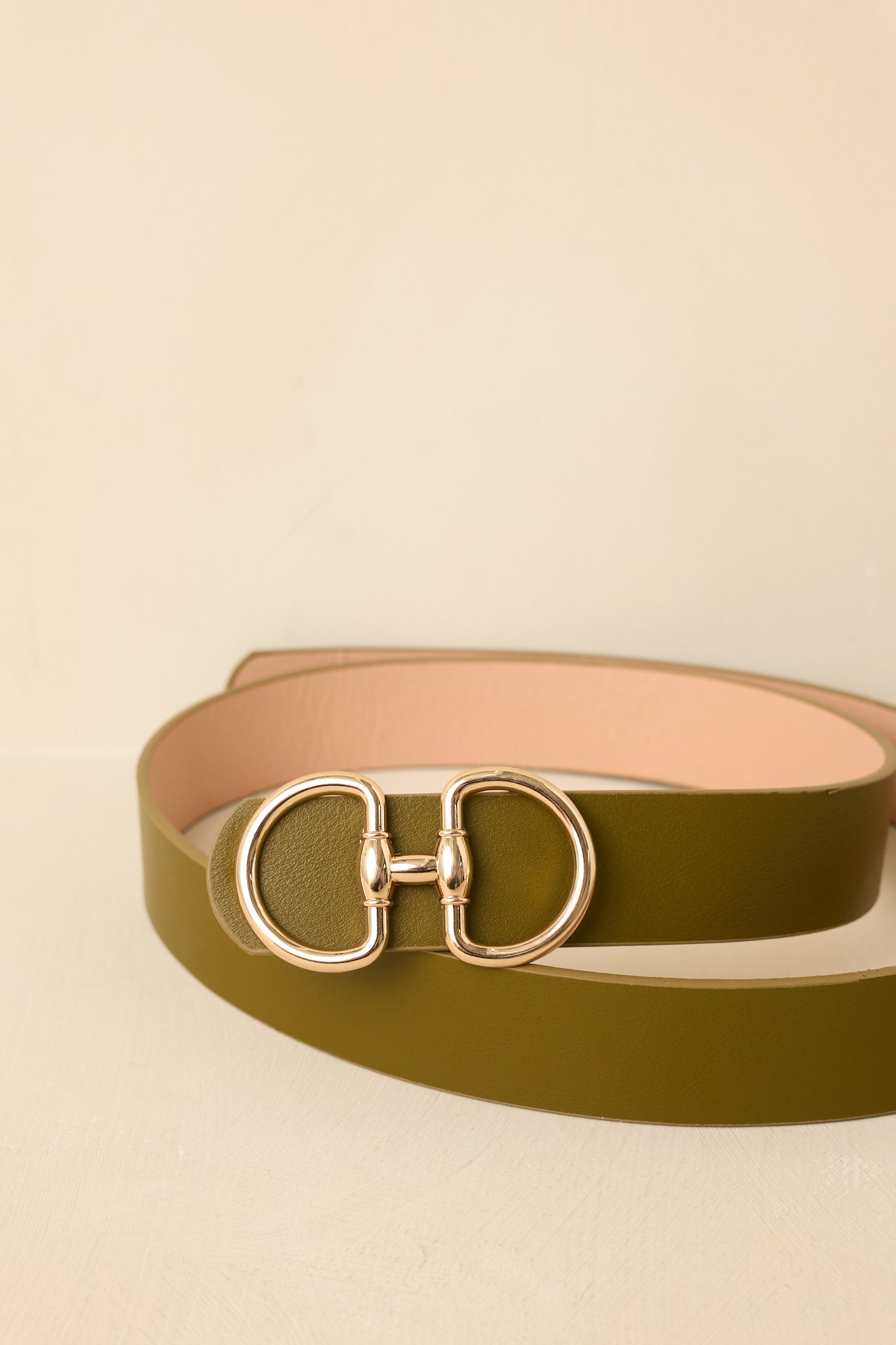 Catch My Drift Olive Green Faux Leather Belt