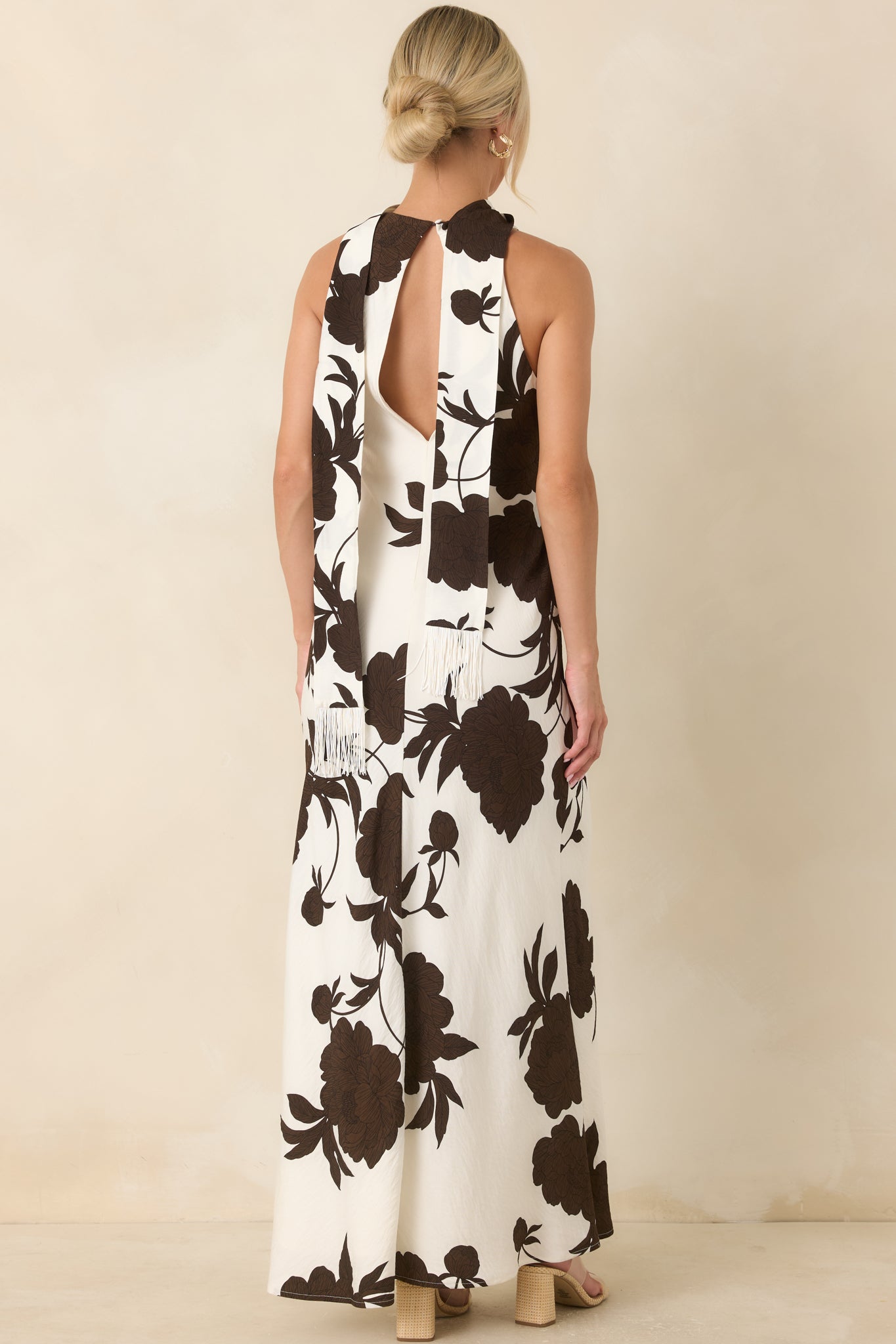 MINKPINK Elodie Chocolate Floral Maxi Dress