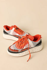 Dig In Your Heels Orange Multi Platform Sneakers