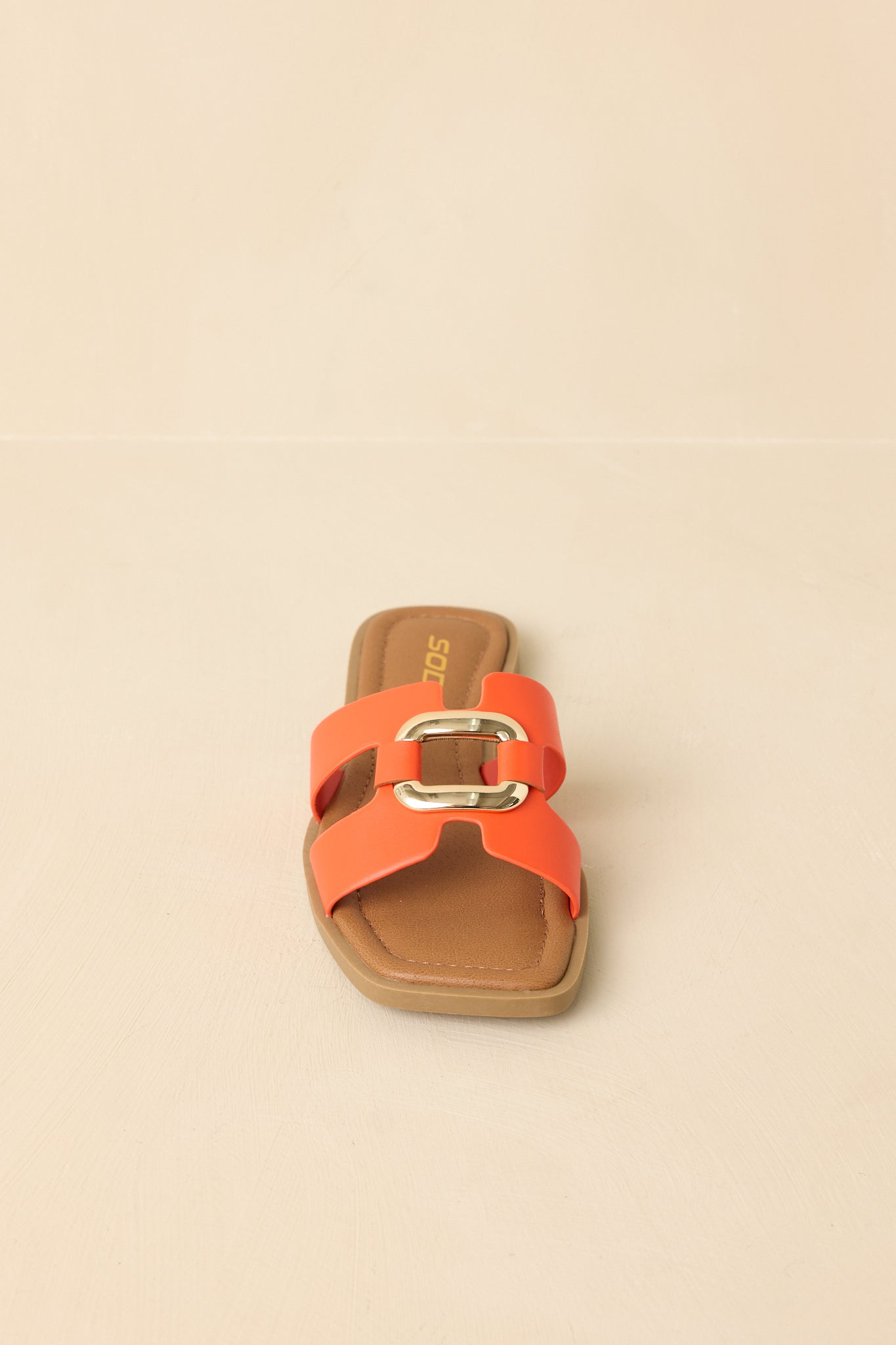 Time After Time Orange Faux Leather Sandals