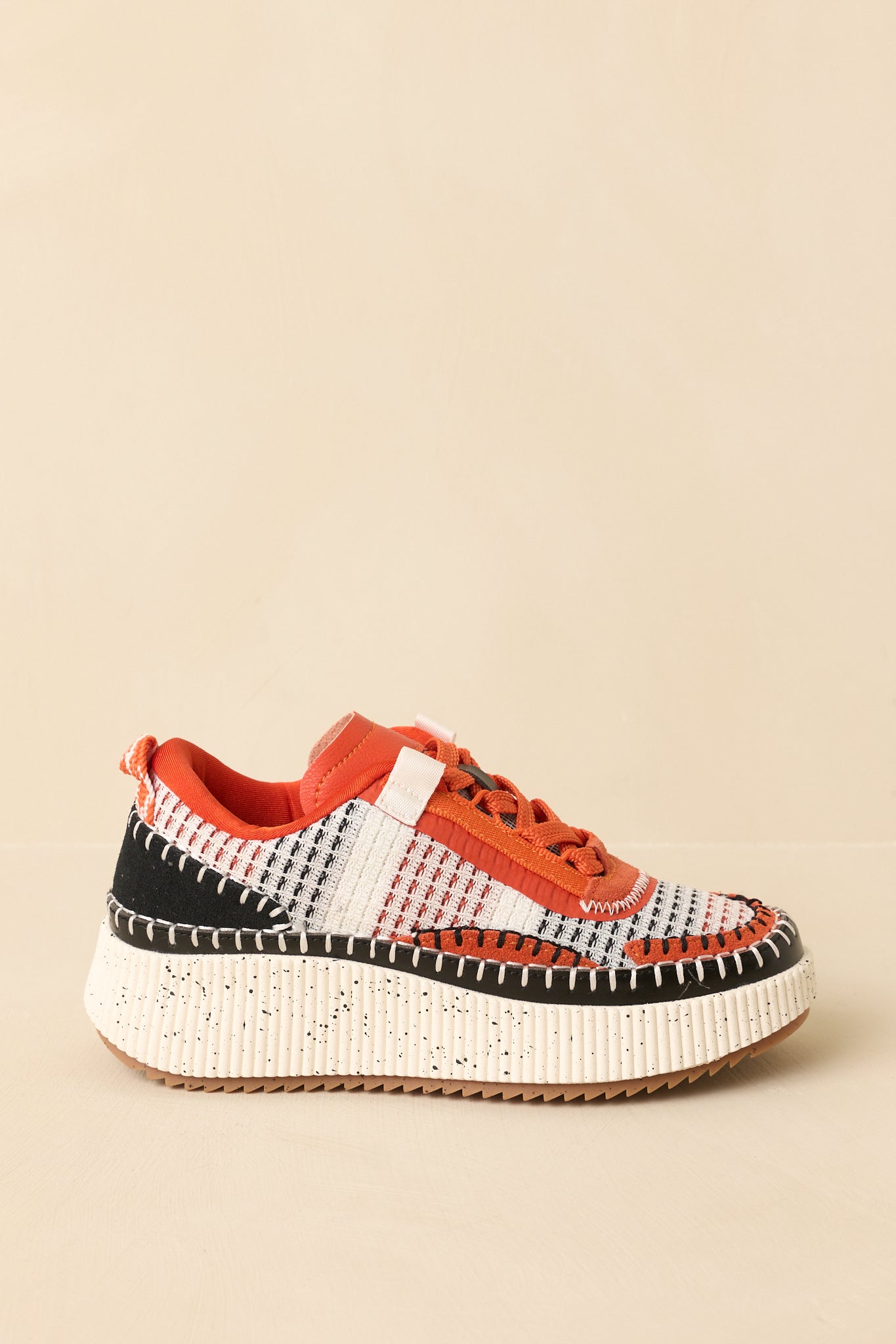 Dig In Your Heels Orange Multi Platform Sneakers