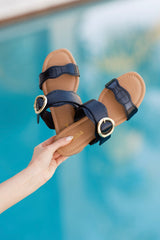 Waves Of My Heart Black Crocodile Sandals
