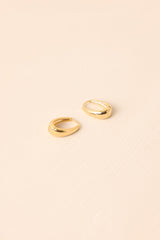 Give It My All Gold Oval Huggie Hoop Earrings