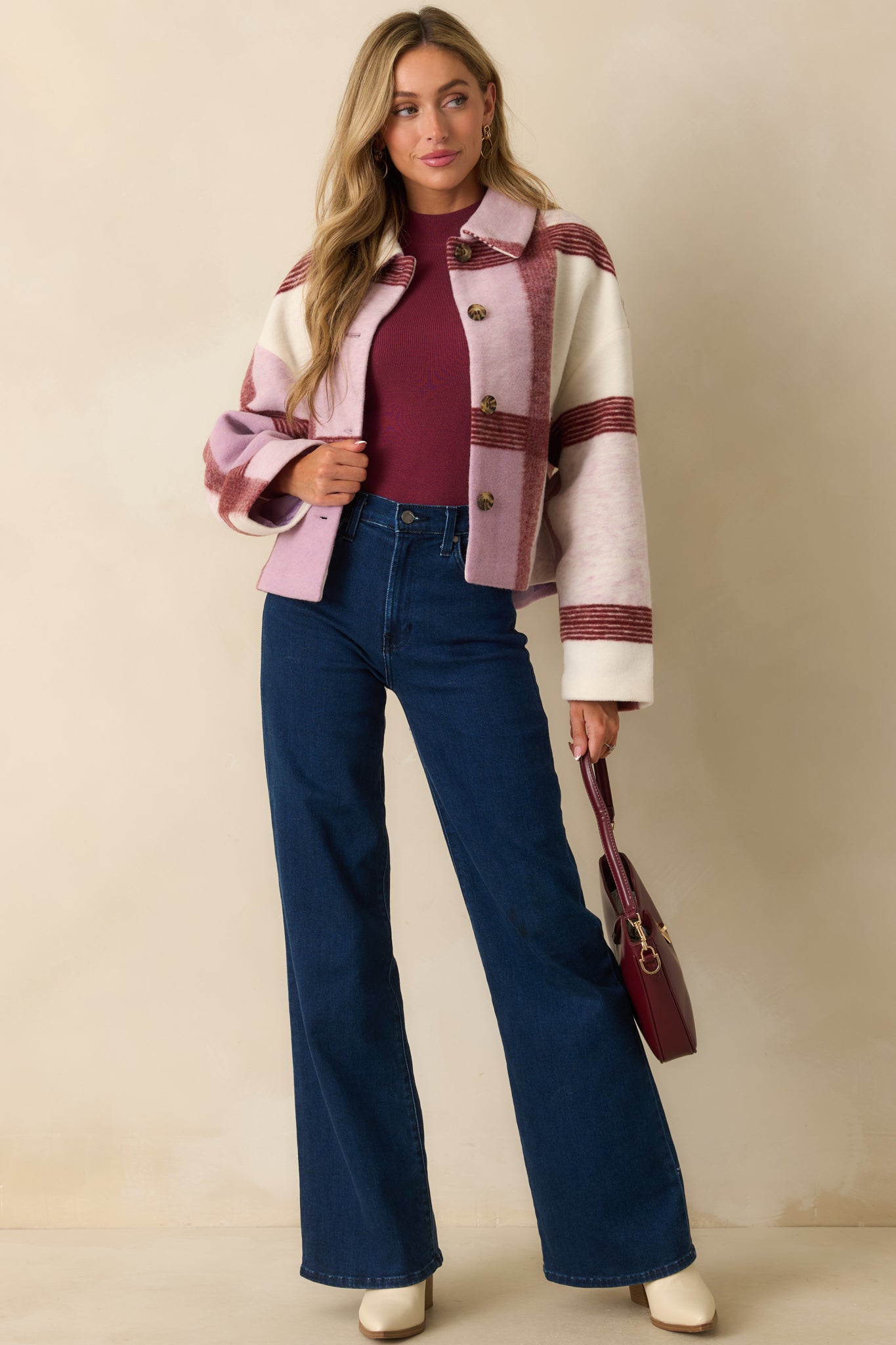 FRNCH Lilac Plaid Galea Jacket