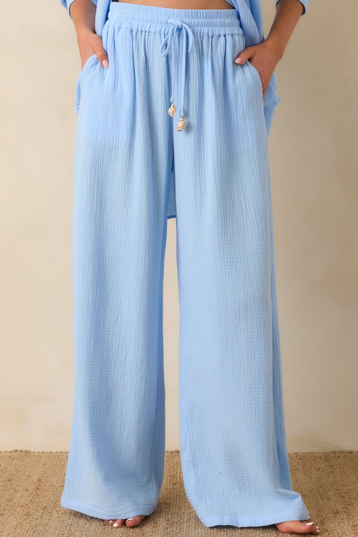 Paradisa Dunedin Oceana Blue Cotton Drawstring Pants