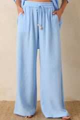 Paradisa Dunedin Oceana Blue Cotton Drawstring Pants