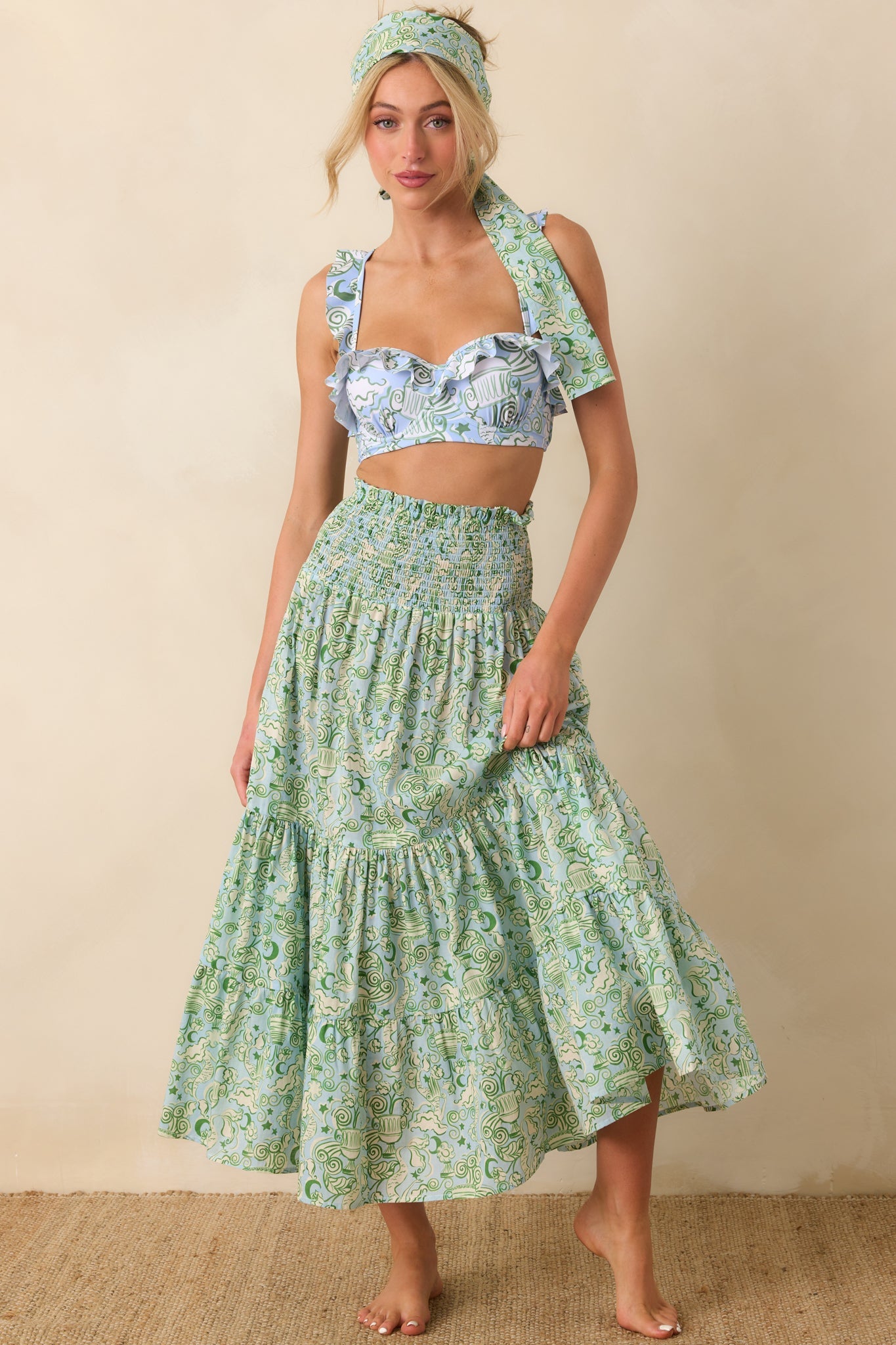 Paradisa Merritt Island Seaglass Green Convertible Cotton Skirt Dress