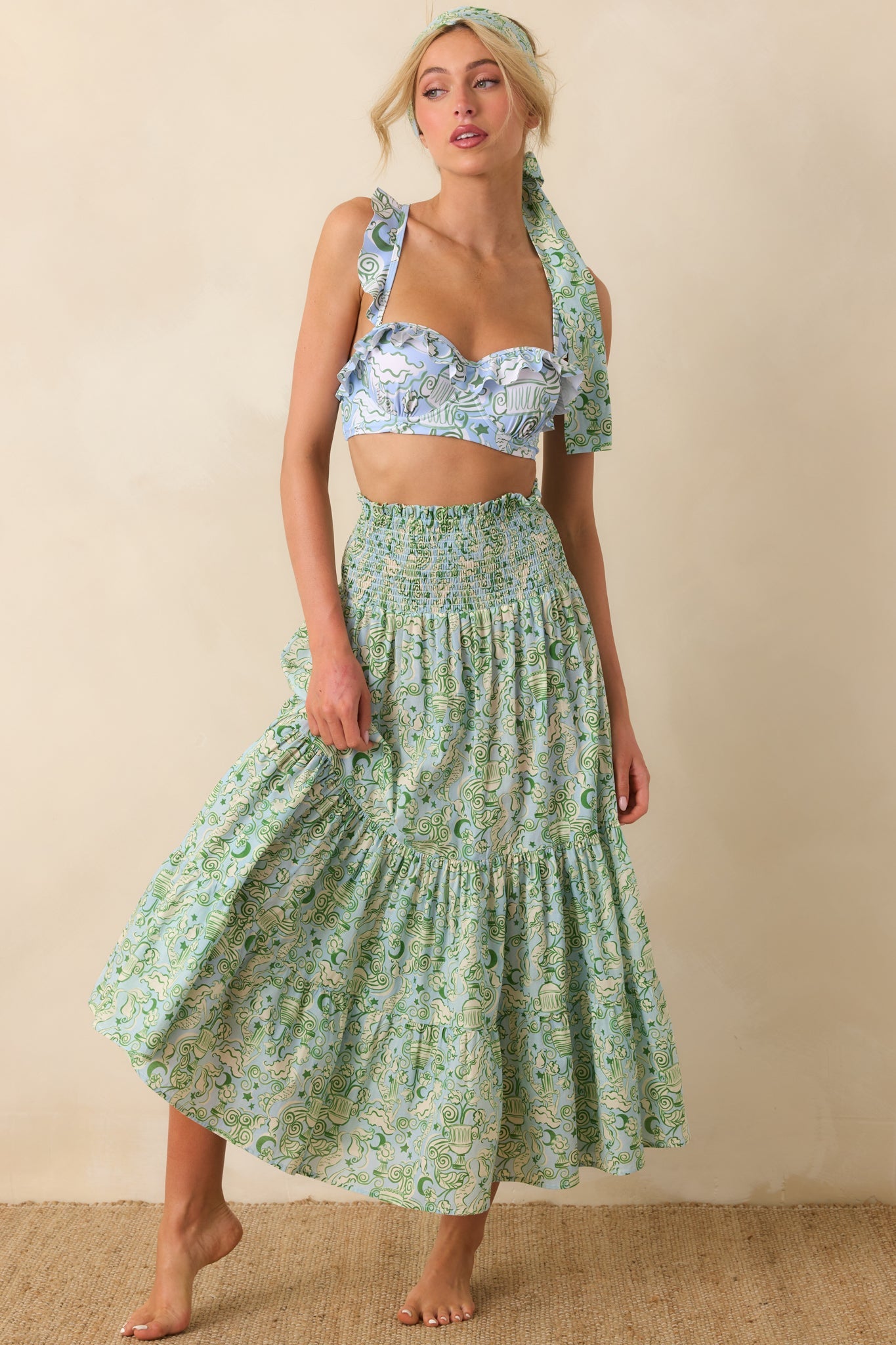 Paradisa Merritt Island Seaglass Green Convertible Cotton Skirt Dress