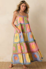 Paradisa Kiawah Multi Cotton Voile Sun Print Maxi Dress