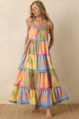 Paradisa Kiawah Multi Cotton Voile Sun Print Maxi Dress