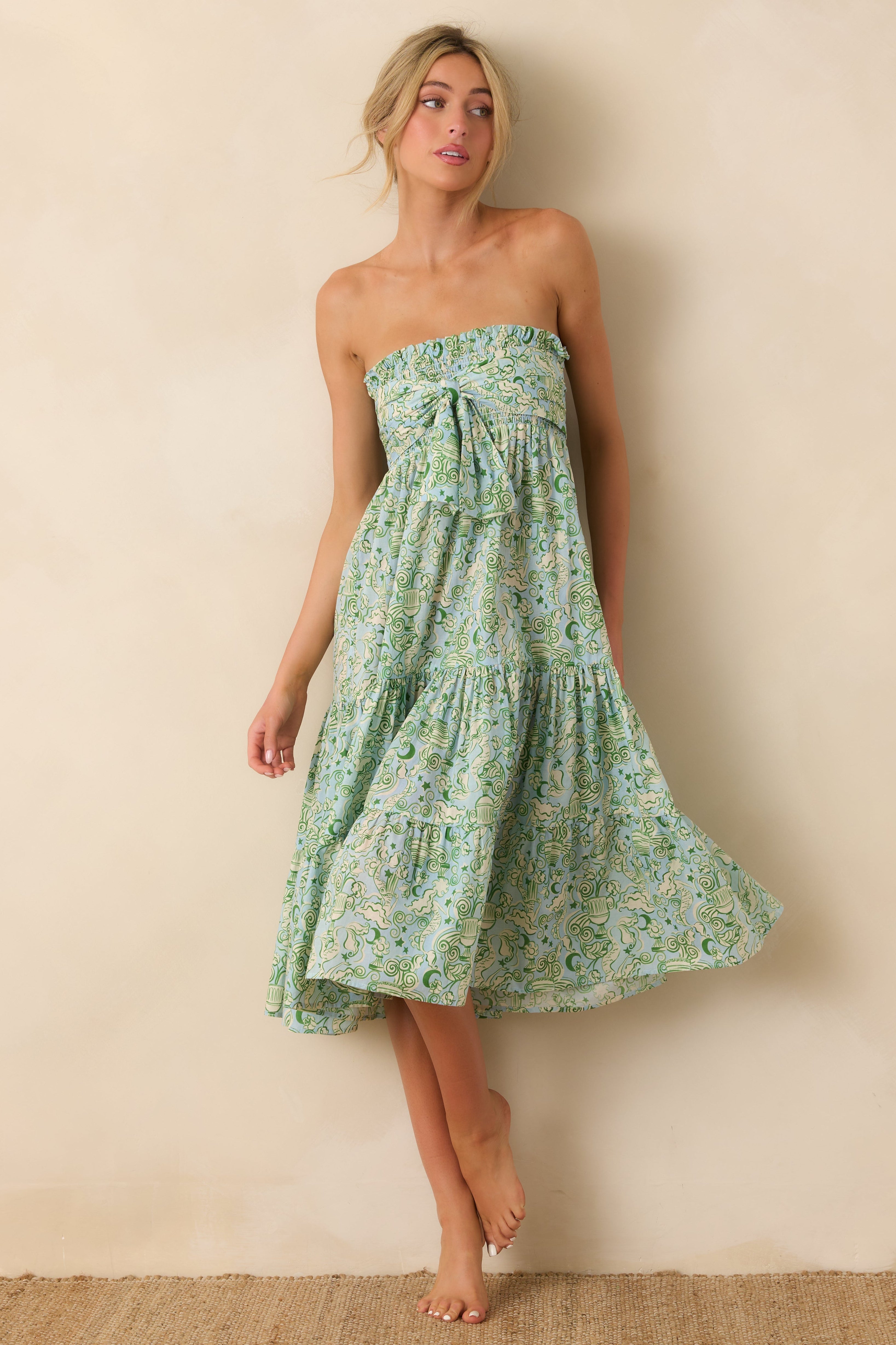 Paradisa Merritt Island Seaglass Green Convertible Cotton Skirt Dress