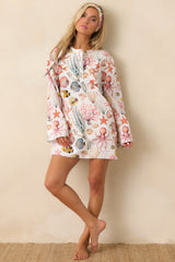 Paradisa Biscayne Bay Multi Cotton Linen Mini Dress