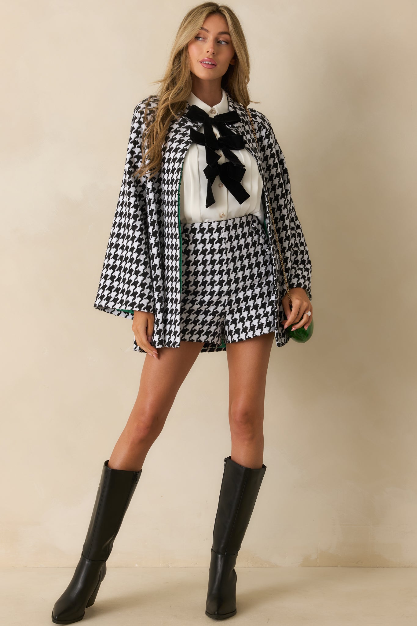 Prosperina Shelby White Bow Front Button Up Top