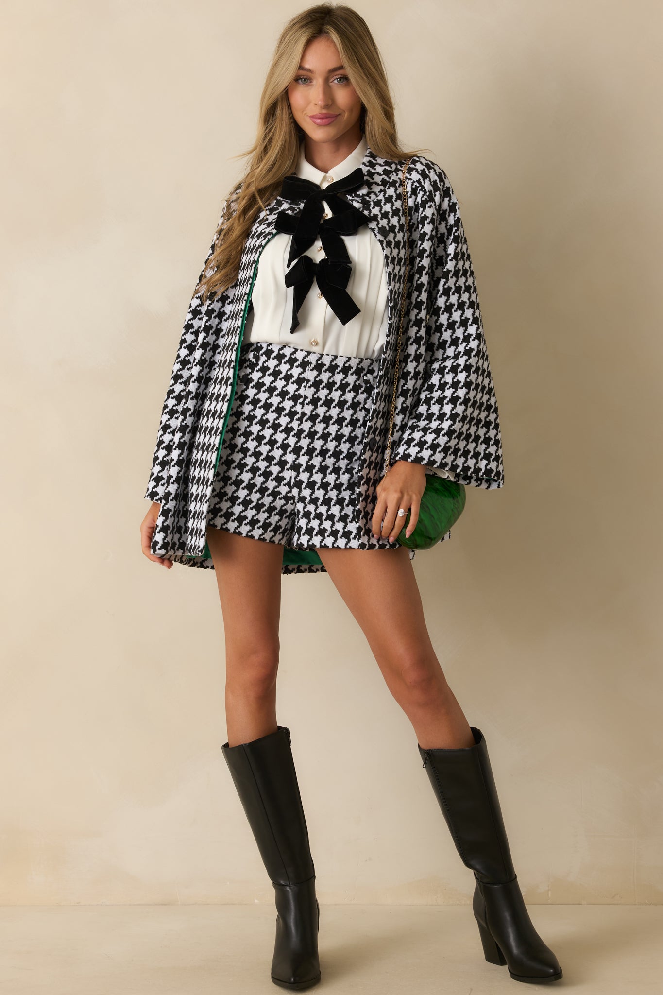 Prosperina Shelby White Bow Front Button Up Top