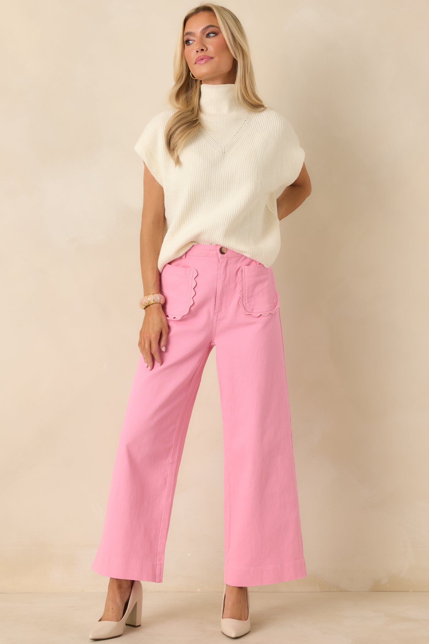 Memories Made Pink Cotton Wide Leg Pants