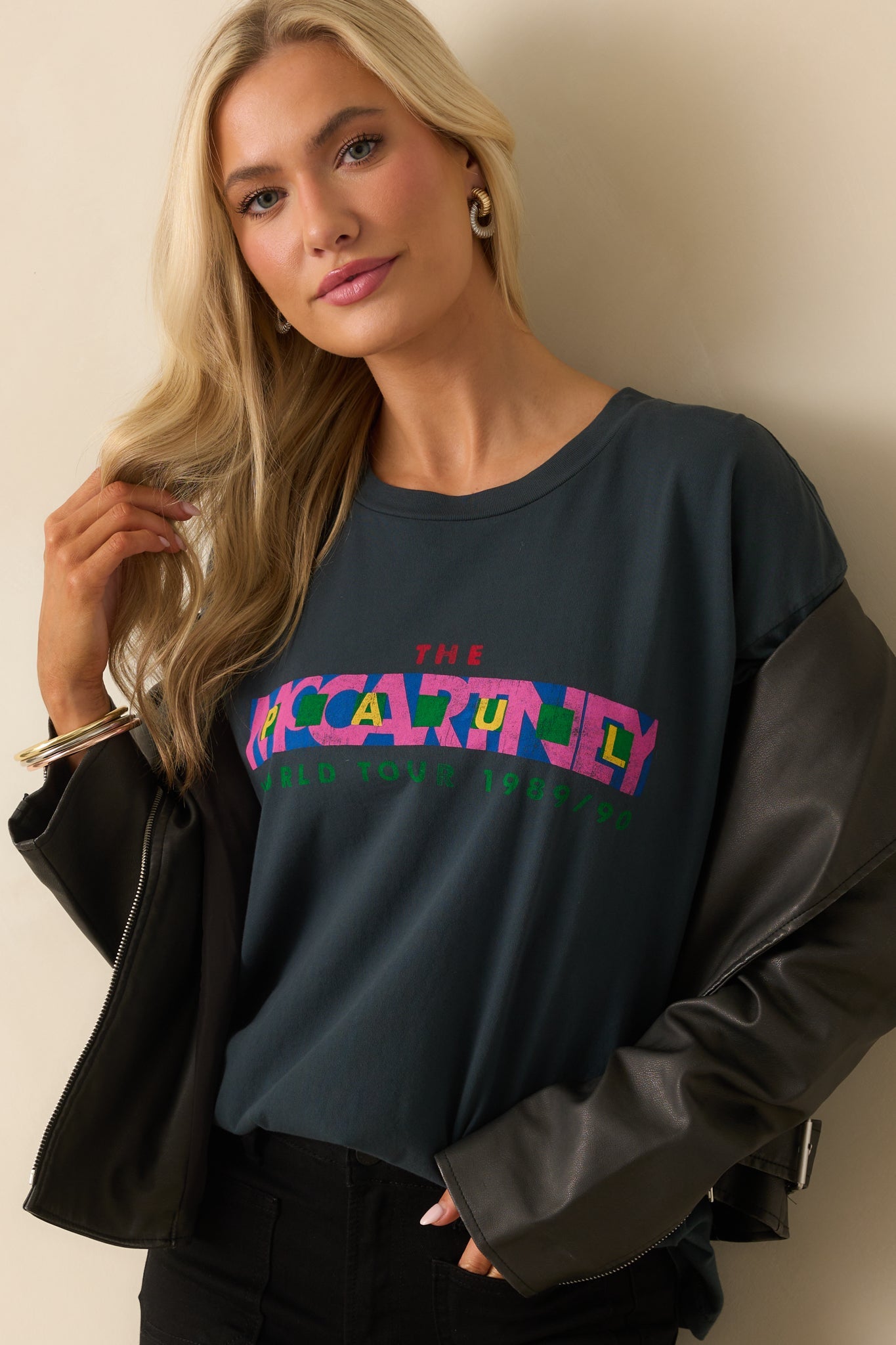 Paul McCartney Black Cotton World Tour 89-90 Merch Tee
