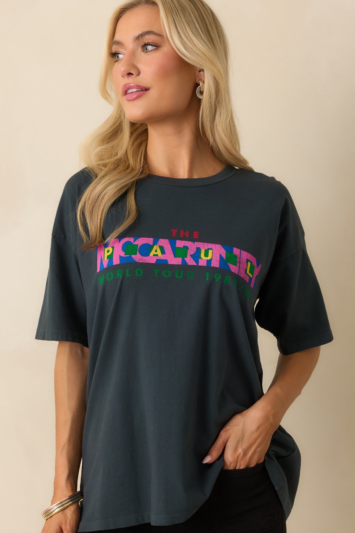 Paul McCartney Black Cotton World Tour 89-90 Merch Tee
