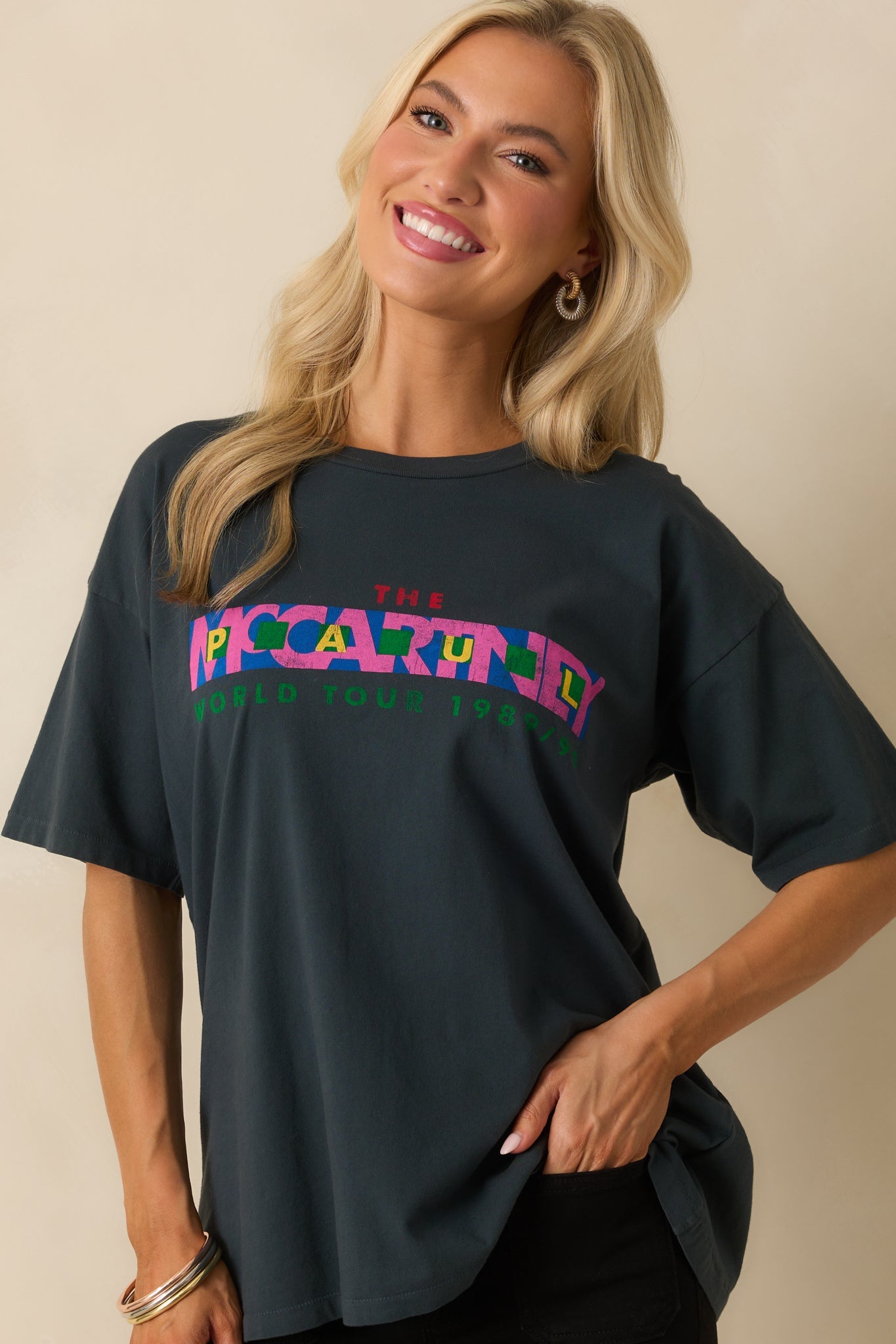 Paul McCartney Black Cotton World Tour 89-90 Merch Tee