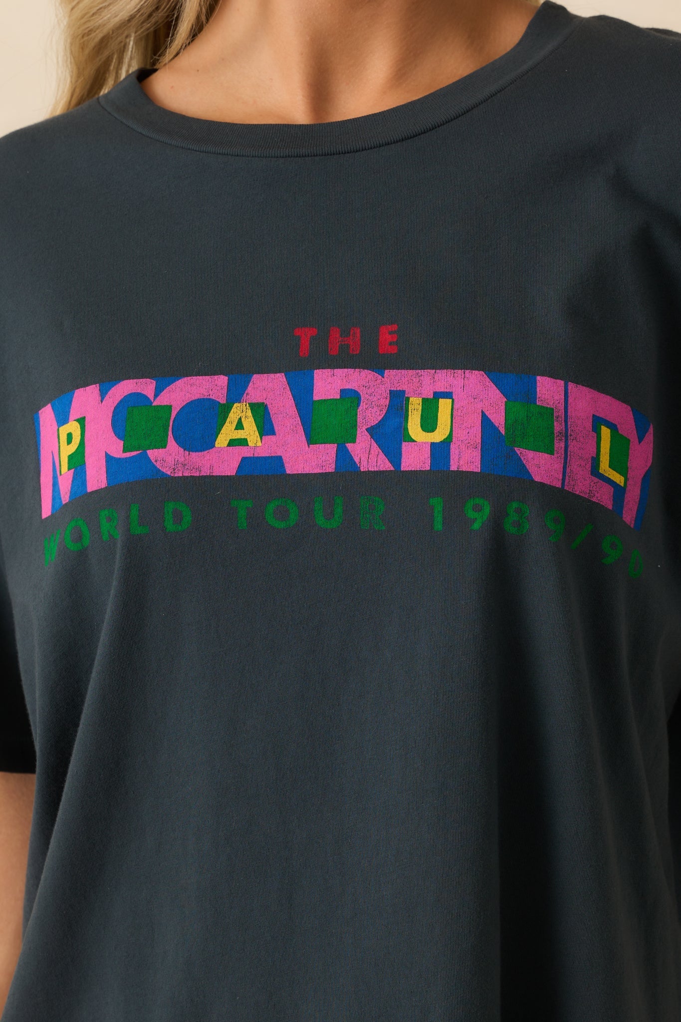 Paul McCartney Black Cotton World Tour 89-90 Merch Tee