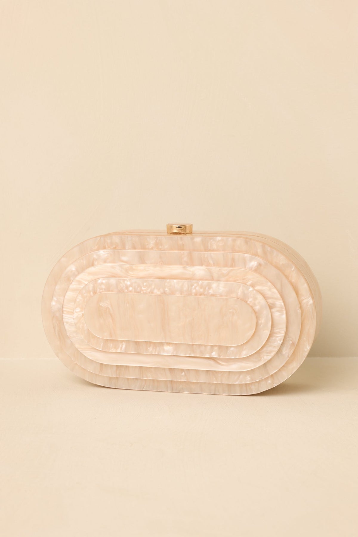 Save the Last Dance Beige Pearlescent Clutch