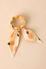 Fruit Cocktail Hour Gold & Yellow Pineapple Scarf Cuff Bracelet