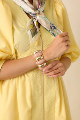A Touch of Radiance Pink & Gold Beaded Statement Bracelet
