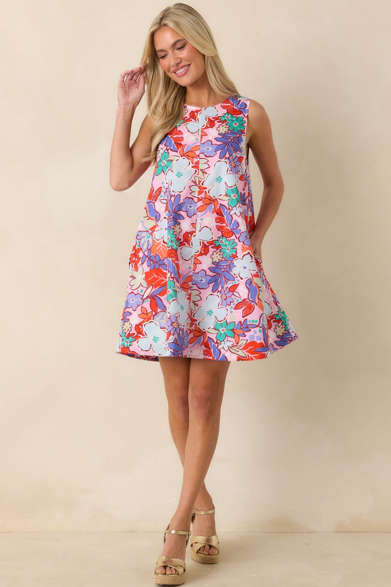 Cabana Crush Pink Multi Floral Mini Dress