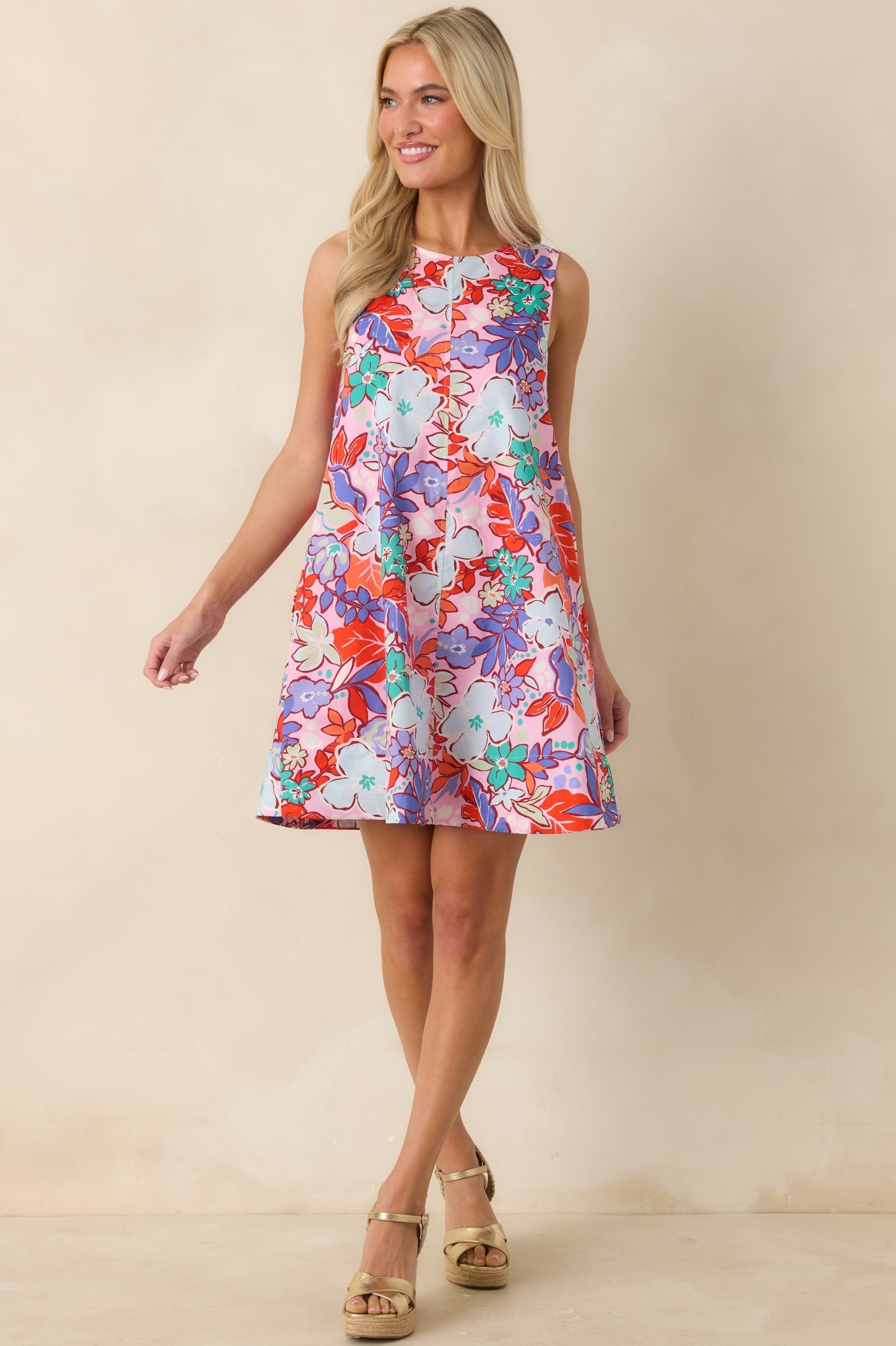 Cabana Crush Pink Multi Floral Mini Dress