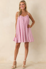 FRNCH Poroa Pink Stripe Cotton Mini Dress
