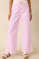 Let's Get Noticed Pink Stripe Cotton Pants
