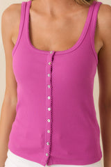Z Supply Niko Berry Blush Pink Cotton Scallop Rib Tank Top