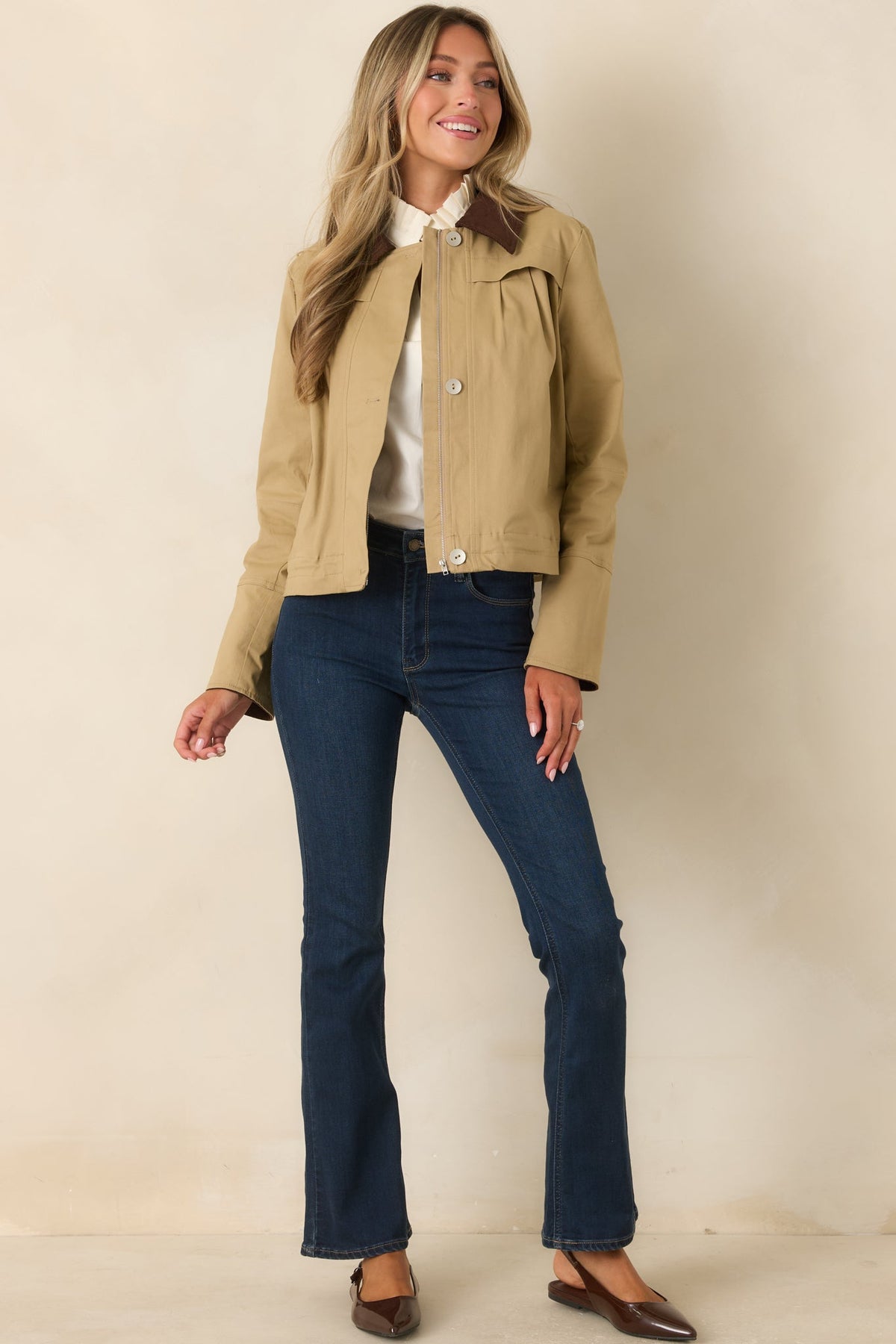 Country Mile Khaki Cotton Cropped Jacket